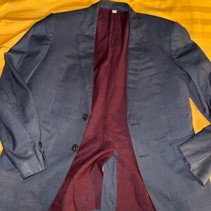 Burberry Navy Blazer with Burgundy Lining